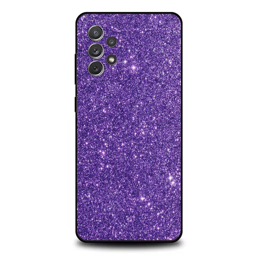 FHNBLJ Gold Pink Glitter Phone Case For Samsung S25,S24,S21,S22,S23,S30,Ultra,S20,Plus,Fe,Lite,Note,10,9,5G Black Cover