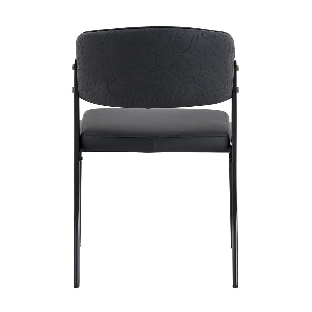 Dining Chair Set of 2 Modern Upholstered with Metal Frame, Ergonomic Backrest, Faux Leather Chair for Dining Room Living Room Kitchen - Chair Only