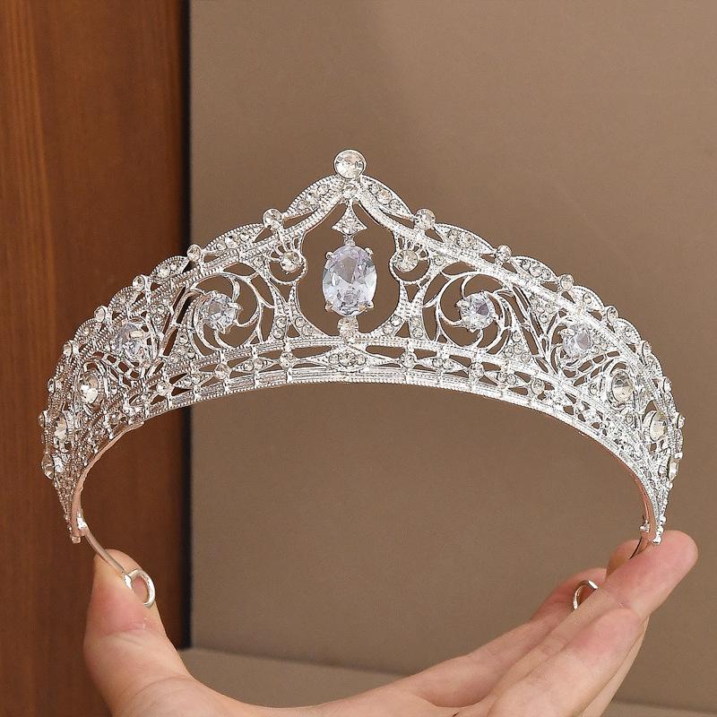 Baroque Retro Rhinestone Crown for Bridal Wedding Dress Accessories
