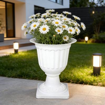 Yousheng Vintage Hoher Pflanzer Plastik Urnenvase Blumentopf mit Sockel Indoor Outdoor Retro Dekorativer Pflanztopf für Garten Veranda Terrasse