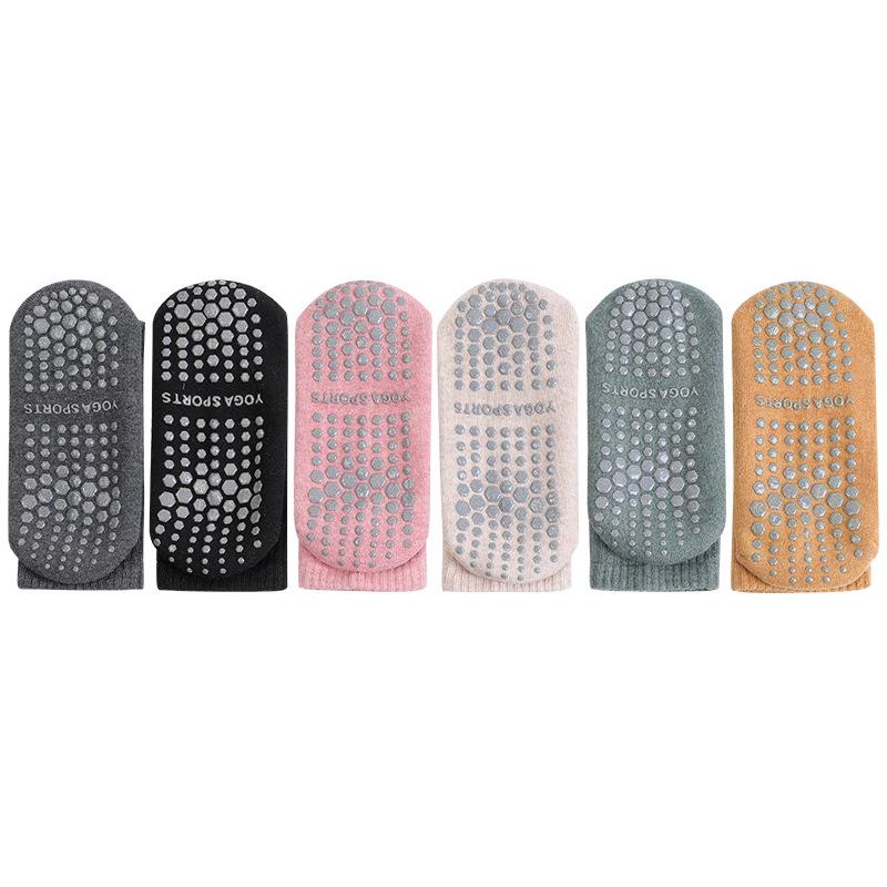 Șosete de bumbac pentru femei, cu tub mediu, pentru yoga, antiderapante, respirabile - Șosete absorbante de transpirație pentru sport, alergare și pilates.