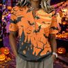 Women's Short Sleeve Henley Shirt Cotton Linen Blend Halloween Spider Web Graphic Button Neck Top Casual Blouse
