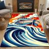 Ocean Adventure Ship Art Patterned carpet, non slip mat suitable for living room and bedroom sofas