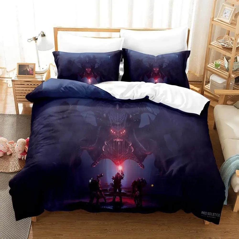 

Classic Elegant Single Twin Full Queen King Game Red Solstice 2 Size Bed Adult Kid Bedroom Sets Anime Quilt Comforter (quilt)-EU Single(135*200cm)3pcs