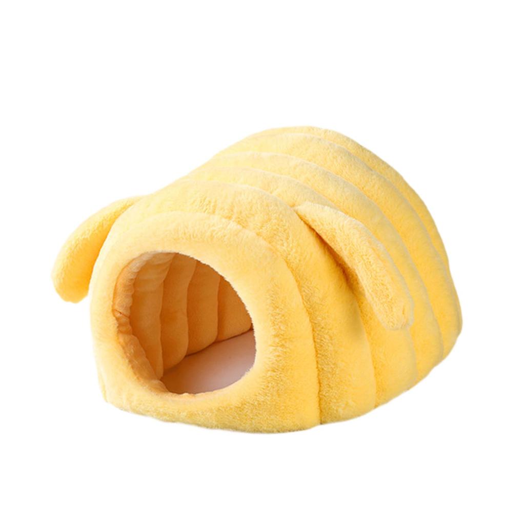 Samt Hamsterbett Halboffen Warmes Versteck Waschbares Nest für Kaninchen Igel Chinchilla Herbst Winter