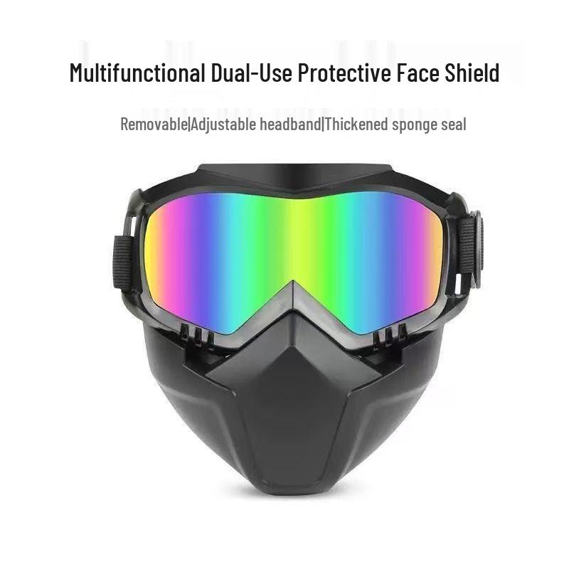 Harley Windproof Welding & Riding Mask with Detachable Cap & Anti-Glare Goggles