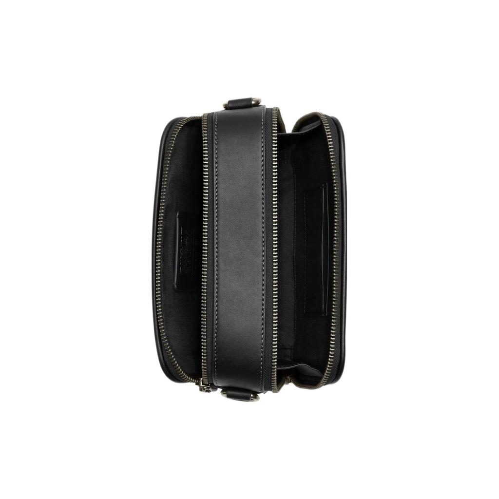 Coach Wyatt 19 Zip Closure Signature Coated Canvas With Smooth Calfskin Shoulder Bag Crossbody Bag Small Men Shoulder Bag Black CM109-QBMI5