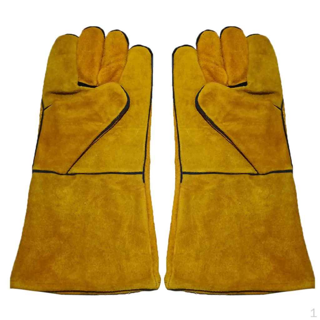 1 Pair Welding Protective Gloves Hands Cover Fire Flame Resistant for Welder