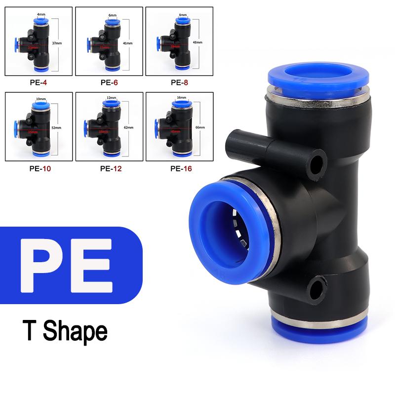 2/5/10Pcs Pneumatic Push In Fittings Quick Connect Air Hose Fitting PY PU PV PE OD 4~16mm Compressed Air Tube Pipe Joints