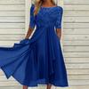 European and American women's clothing chiffon splicing lace hollow dress bridesmaid evening dress party dress