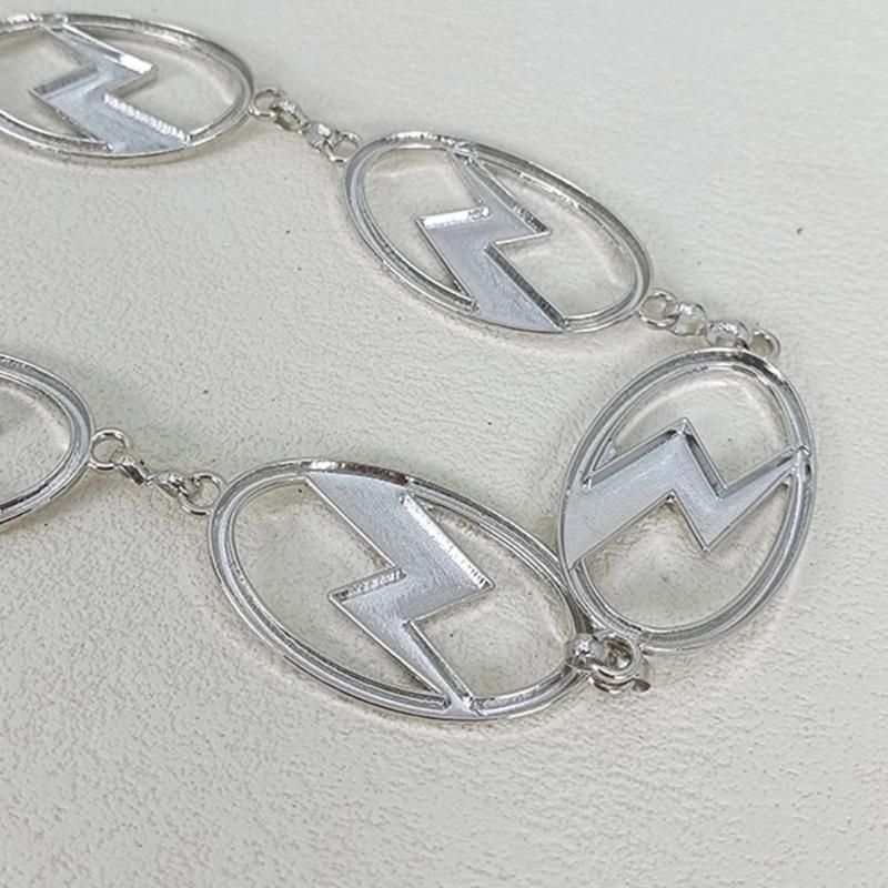 Vintage Oval Metal Chain Belt Women Adjustable Length Unique Waist Belt for Special Occasion