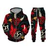Autumn 3D Oriental Dragon God Printed Herre Hette Genser Set Mannlig Japansk Samurai Tatovering Glidelås 3d Treningsdress Herreklær Dress
