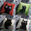 Cute Black Cat Cartoon Art Pillowcase for Sofa Room Office Decor Printing  Merchandise AllMatch Cushion Cover
