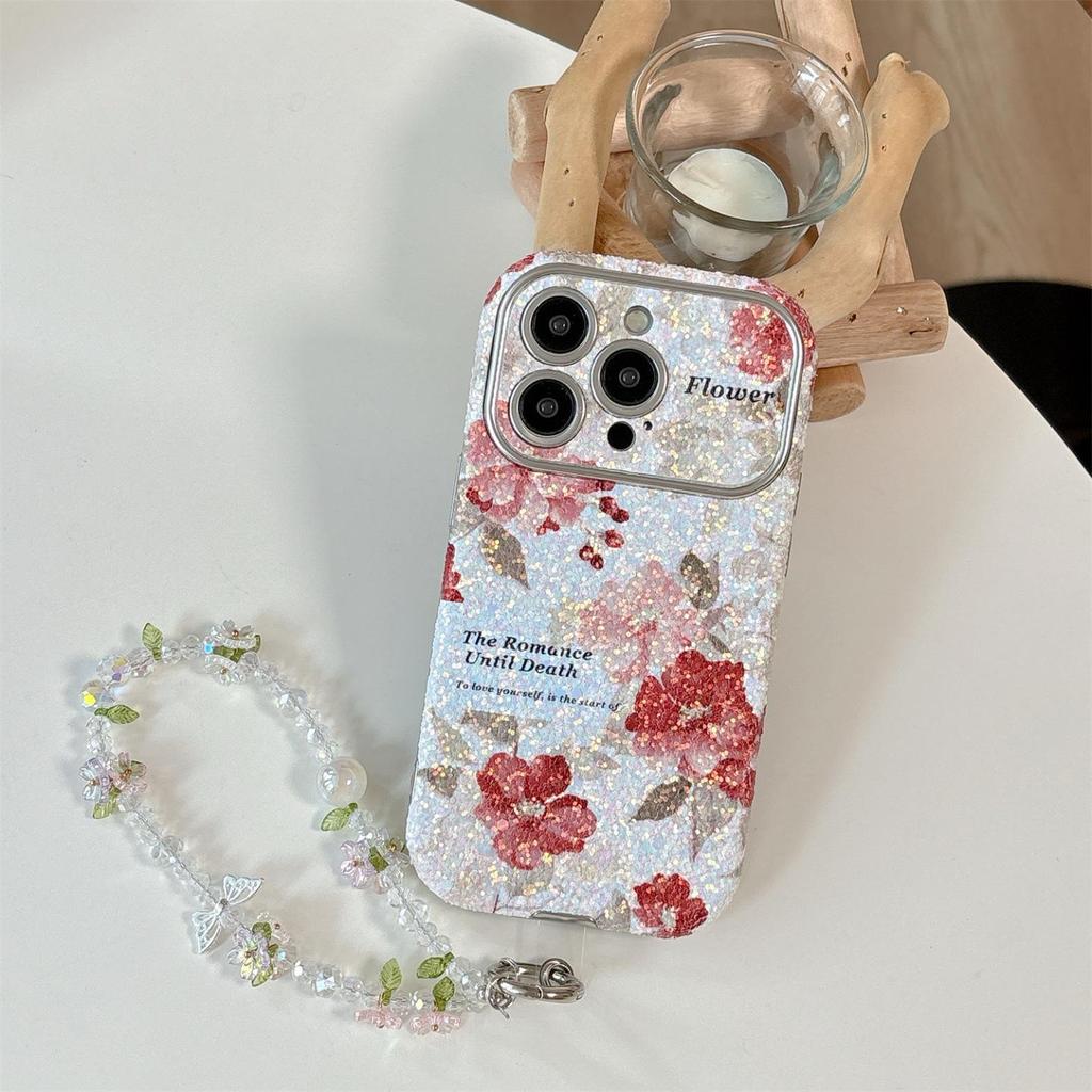 Rose Pattern Protective Case for iPhone 16 Pro Max, 15, 17 Pro, and Apple 14 - Cute Design for Women