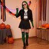 Women's Halloween Striped Over-the-Knee Socks and Gloves Set, Colorful Matching Party Costume Accessories