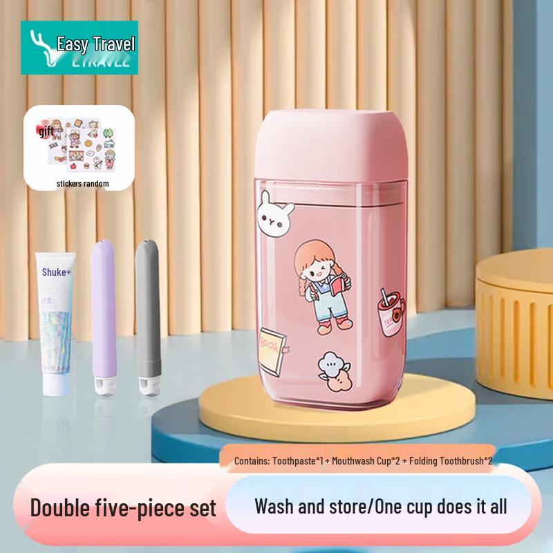 Etravel Travel Wash Cup Toothbrush Set