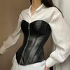 Push Up Bustier Sexy Crop for Tank Tops Sleeveless Corset Zipper Vest Waist Trainer Steampunk Waist Cincher For Women Bl