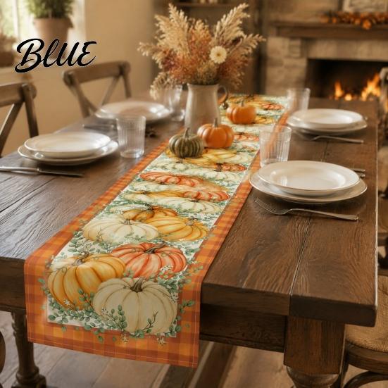 Rustic Farmhouse Table Leaf Pattern Fall Pumpkin Harvest Runner Runner Thanksgiving And Maple Linen Decor