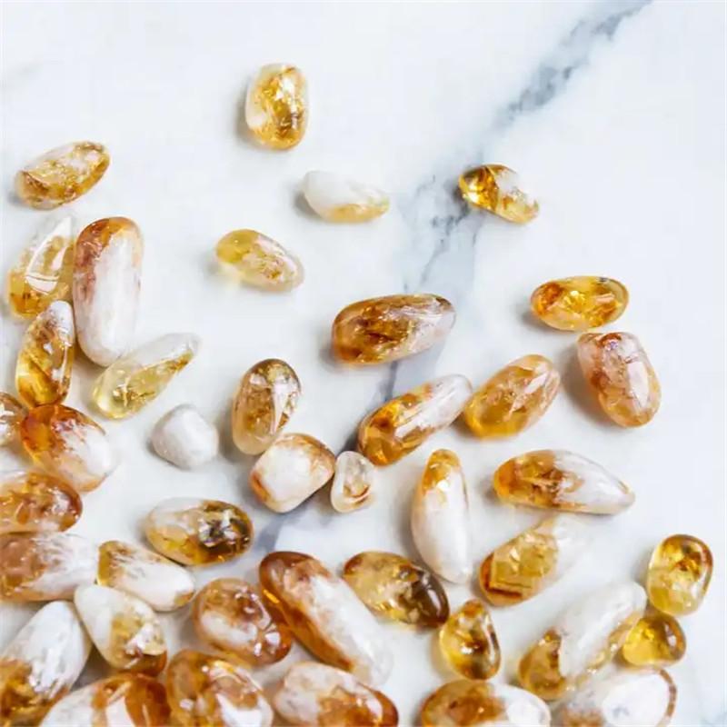 high quality natural healing hand carved palm crystal quartz citrine tumbled stone for home decoration