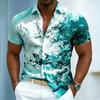 Abstracte Inktspat Korte Mouw Shirt, Stijlvol Casual Knopen Shirt Voor Mannen