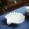 White Seashell Porcelain Soap Dish - Ceramic Jewelry Holder & Draining Tray Gift