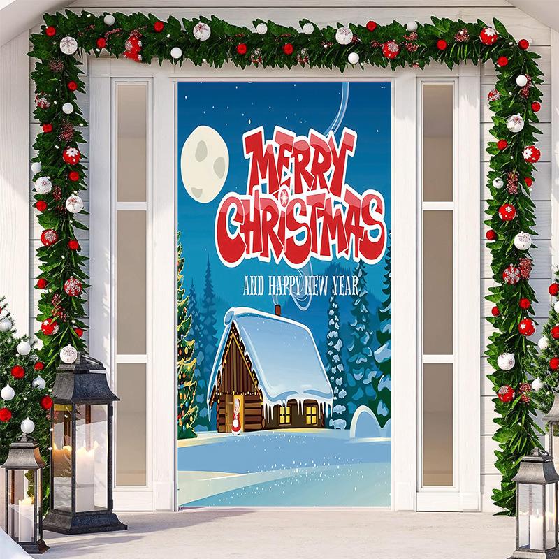 Christmas Door Tapestry: Hanging Cloth Decoration for Festivals & Parties