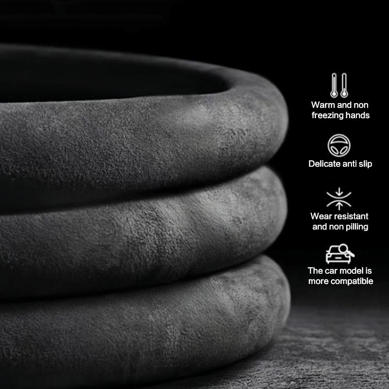 Car Steering Wheel Covers Suede Steering Wheel Cover Wrap Universal 37-38Cm Breathable Steering Covers Car Accessories