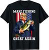 NEW! Patriotic Fisherman 'Make Fishing Great Again' Funny Bass Tee - Made In Usa