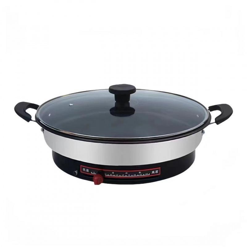 Versatile Electric Griddle with Non-Stick Deep Frying Pan and Single-Sided Heating for Pancakes and Pot Stickers