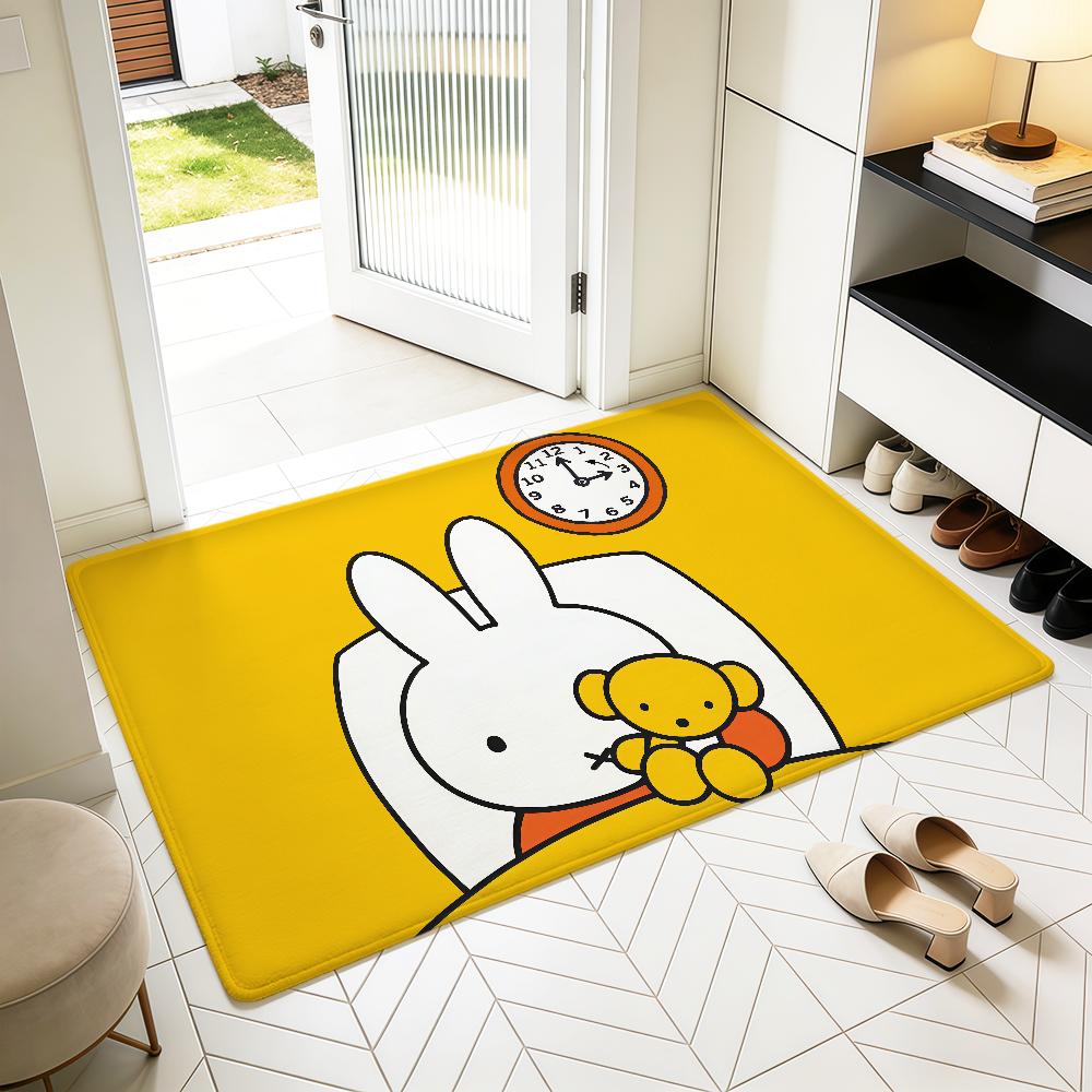 Cartoon Bunny Rabbit kawaii funny M-Miffy Home Bed Rug Kitchen Bath Floormat Hallway Balcony Carpet Entrance Doormat hogar Decor