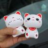 Solar Powered Cute Nod Head Cat Wealth Waving Decoration Cute Swinging Nodding Ornaments for Car Desktop Decorations Gift Doll