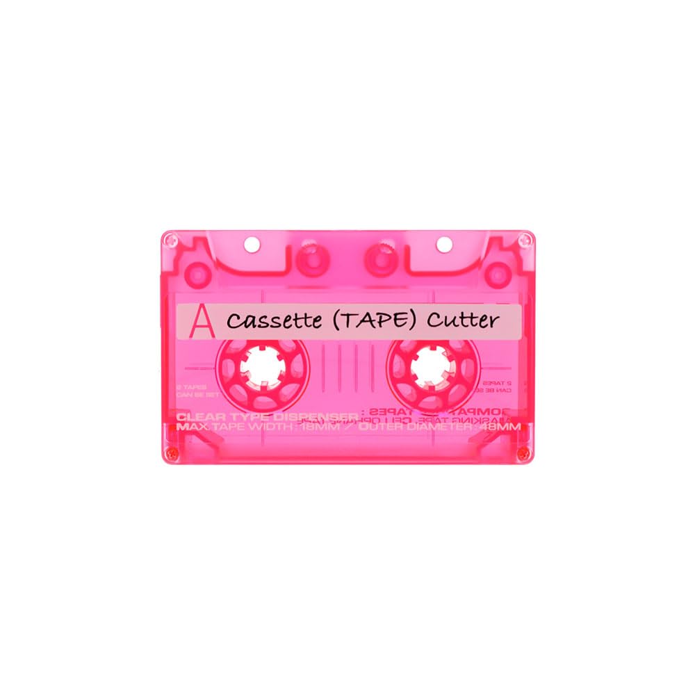 Sun-Star Stationery Tape Cutter, Masking Tape Cassette Type, Clear Pink S4835387