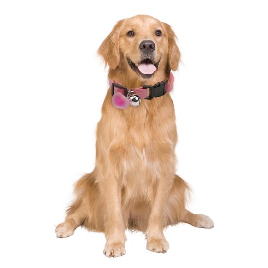 Cat Dog Collar Anti-pull Heart Bell Pendant Adjustable One Size Anti-break Neck