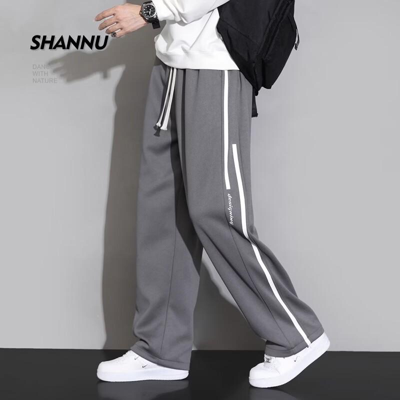 SHANNU Men s Casual Straight-Leg Athletic Pants M