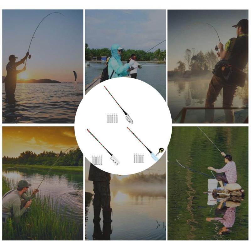 Indicatore di abboccata da pesca Luce LED Rimovibile Clip sulla Punta della Canna Bastoncino Luminoso Impermeabile LED Luce per Punta di Canna da Pesca Notturna