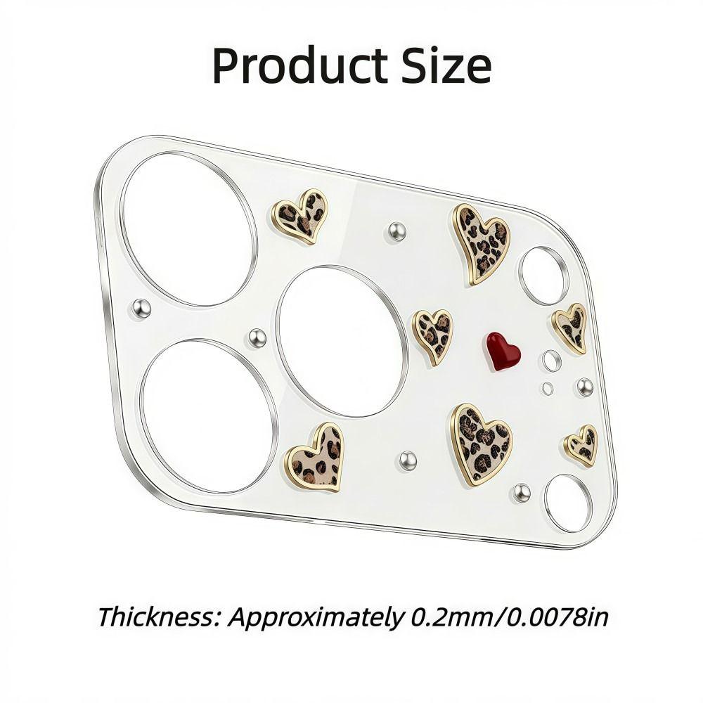 Diamond 3D Heart Glass Camera Protector Clear HD Anti Scratch Lens Film Shockproof Full Cover for iPhone 17 Pro Max 17Pro