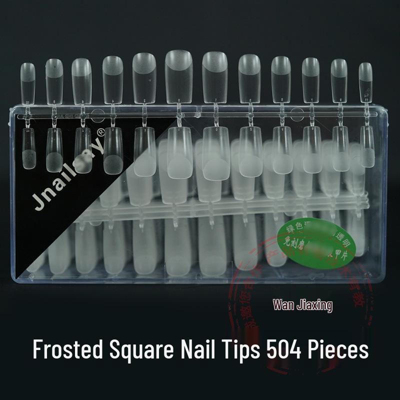 Boxed Nail Art Stickers: 500 Half & Full Cover Transparent Matte French Style Dual-Use Nail Tips