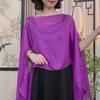 Summer Fashion Solid Color Sun Protection Silk Scarf Shawl for Women