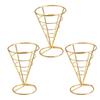 Pizza Cone Display Stainless Steel Ice Cream Cone Holders Metal Fries Stands Waffle Pizza Charcuterie Food Display Stands