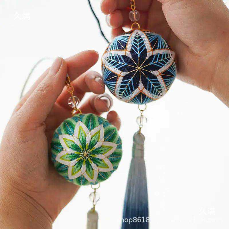 March 3rd Embroidered Temari Ball DIY Kit: Handmade Embroidery Sachet Pendant Other
