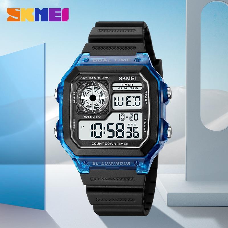 Creative Transparent Case Electronic Watch, Jelly Dial Multi-function Digital Sports Watch