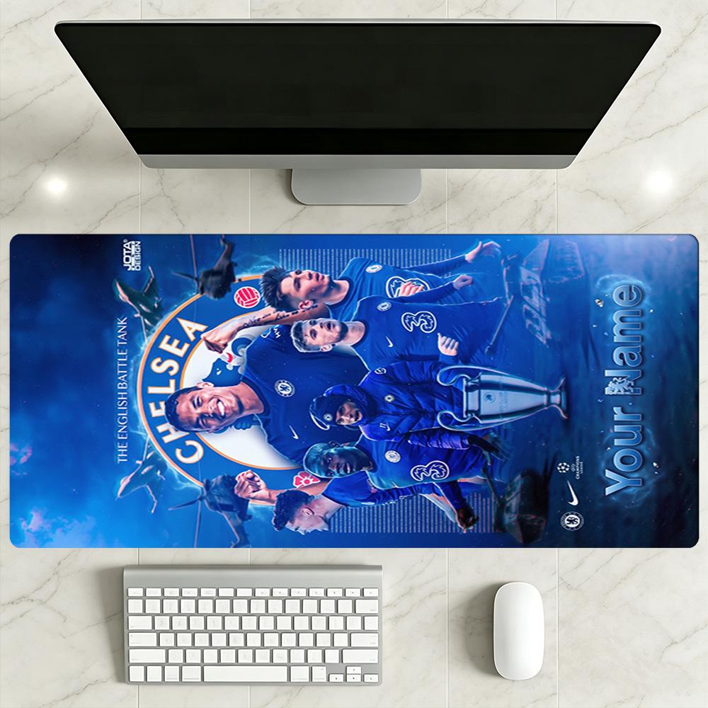 Chelsea Fc Football Player Personalized Name Mouse Pad Keyboard Mat Office Mouse Mats Non-Slip Rubber Bottom Computer Desk Office Decoration Accessory
