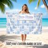 Abstract Geometric Theme Soft Beach Towel Personalized Custom Name Text Towel Portable for Beach Pool Travel