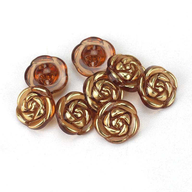 

30 шт. Акриловые пуговицы в виде цветка розы, пуговицы для рубашек и свитеров, швейные принадлежности, поделки своими руками кофейный