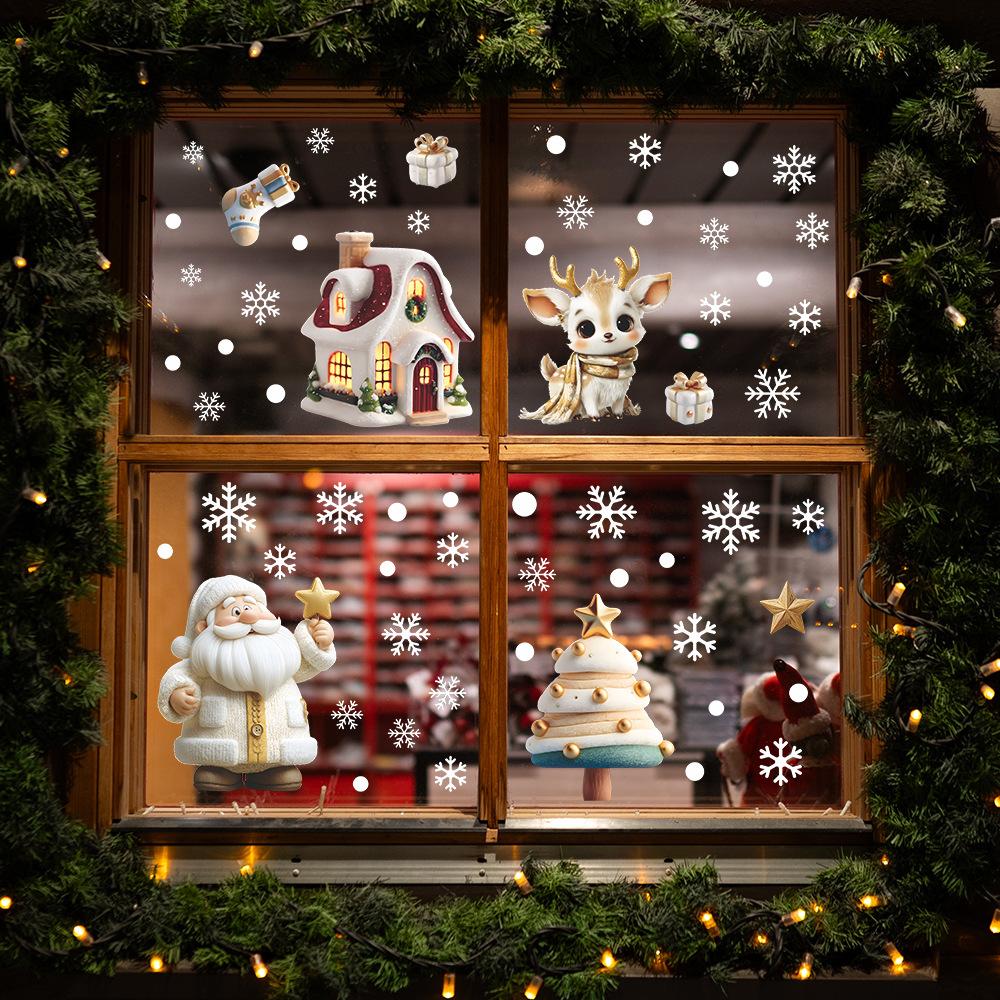 Creative and Realistic Christmas Atmosphere Decoration Stickers for Home Glass Doors and Windows