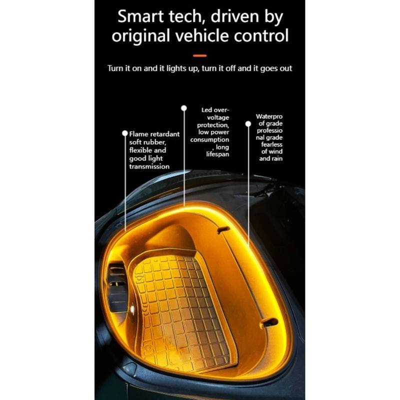 Quick Install Car Frunk Decorative Atmosphere Light Feature Bright LED Illumination For 3 Y Low Power Consumption