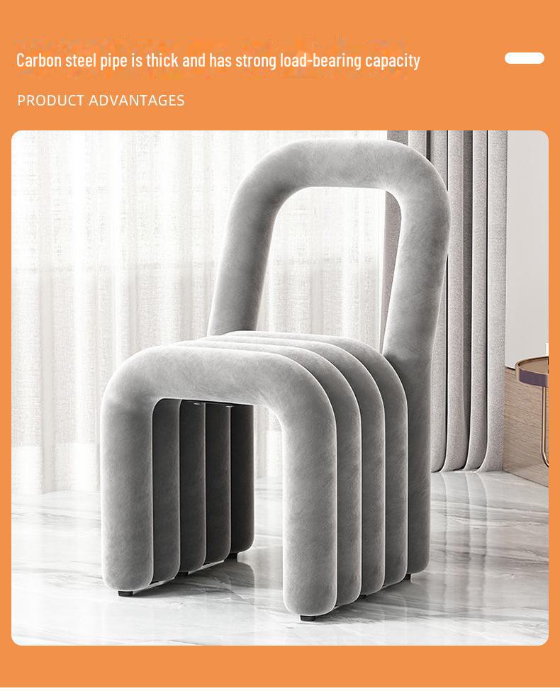 Simple Home Dopamine Dining Chair: Stylish Leisure Backrest and Creative Makeup Stool