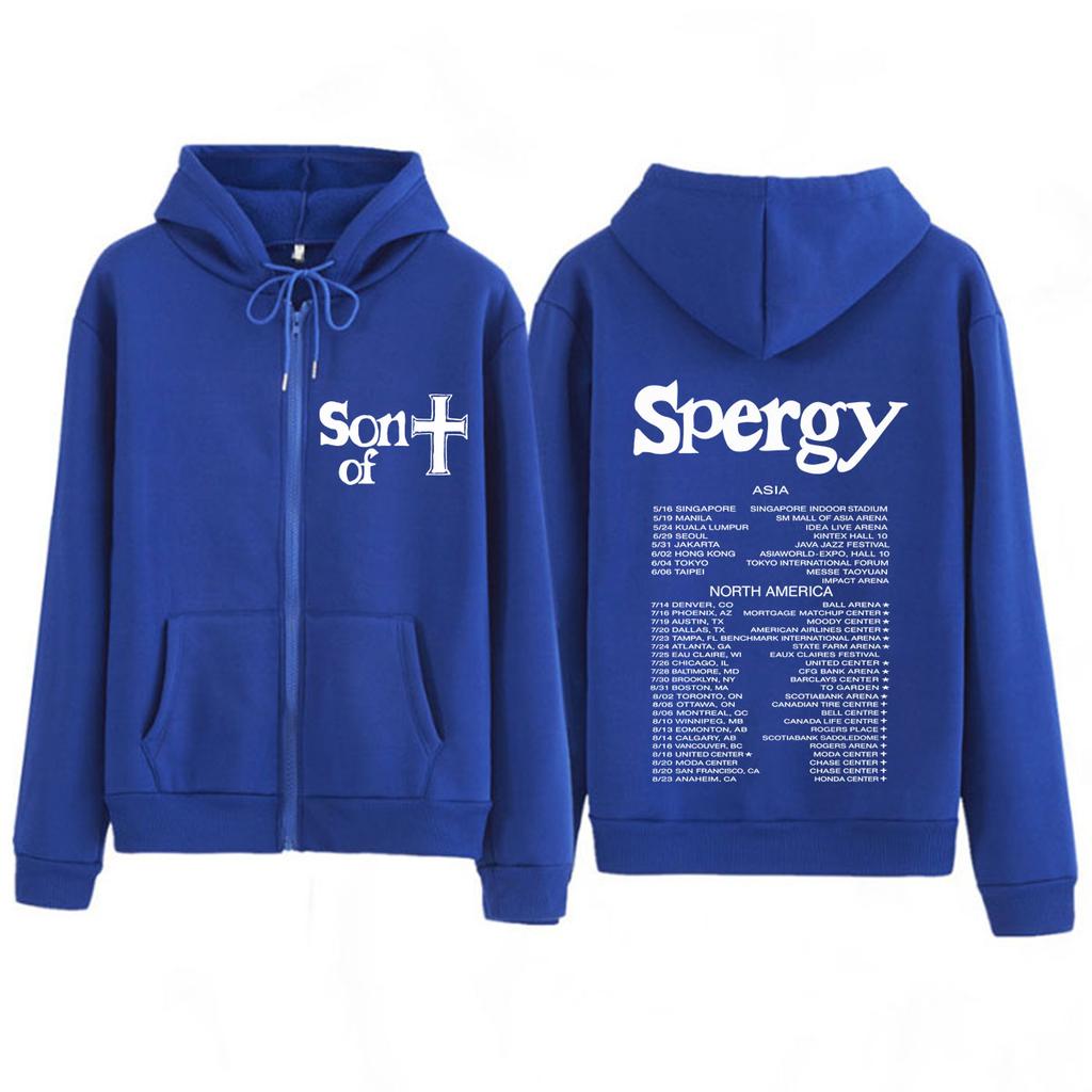 Daniel Caesar Son of Spergy Tour Print Ziper Hoodie Men Women Fashion Long Sleeves Casual Loose Zip Up Jacket