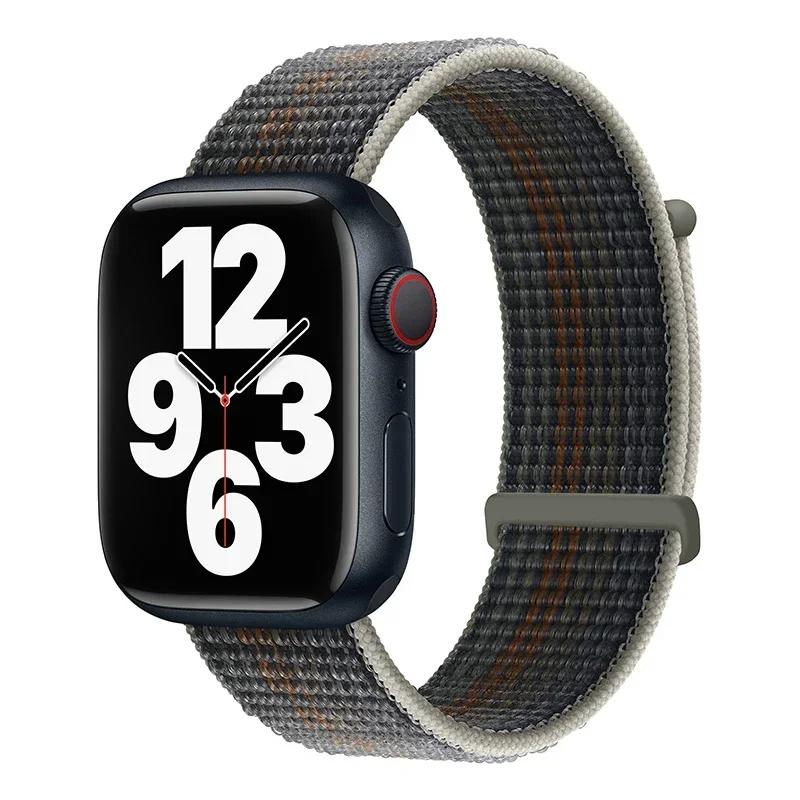 Laço de Nylon para Pulseira Apple Watch 46mm 45mm 44mm 49mm 46mm 40mm 41mm 38mm 42mm Correa Pulseira iWatch Série 6 Se 7 8 9 10 11 ultra1/2/3 pulseira