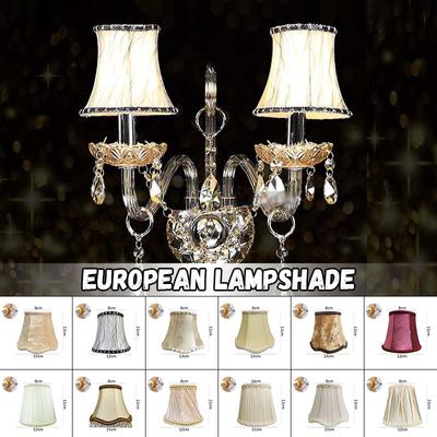 European Style Chandelier Lamp Shade Cloth Bedside Wall Light Lamp Shades Bedroom Home Decor Clip Bulb Wall Lamp Cover E27/E14